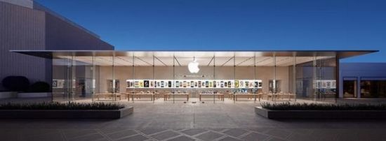 美国斯坦福购物中心全玻璃苹果专卖店