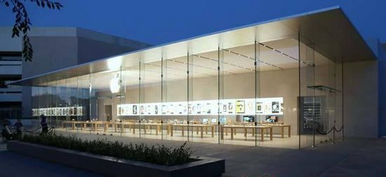 美国斯坦福购物中心全玻璃苹果专卖店 - 视觉同