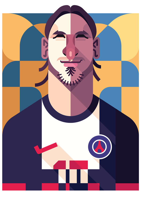 2014世界杯足球运动员肖像海报设计 - 视觉同