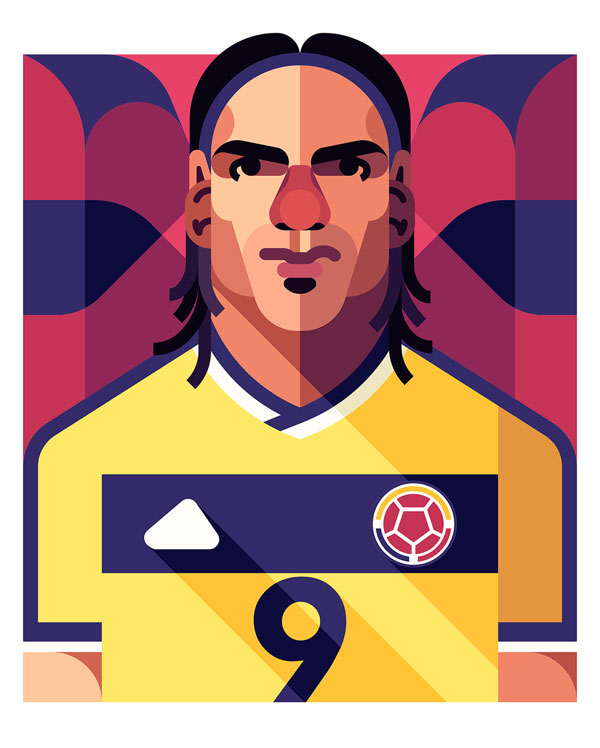 2014世界杯足球运动员肖像海报设计 - 视觉同